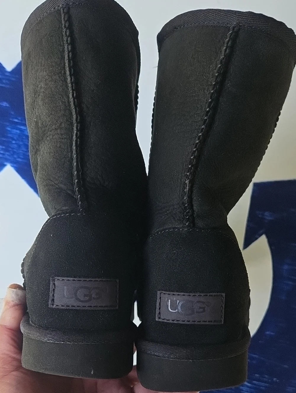 Ugg Classic Short Black Suede Boot Size 7